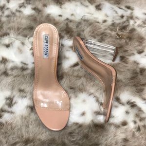 Clear ankle strap heels ✨